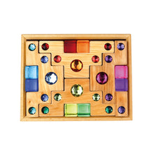 Lade das Bild in den Galerie-Viewer, Bauspiel Farbtreppen mit Lichtquadern, 16-Teilig