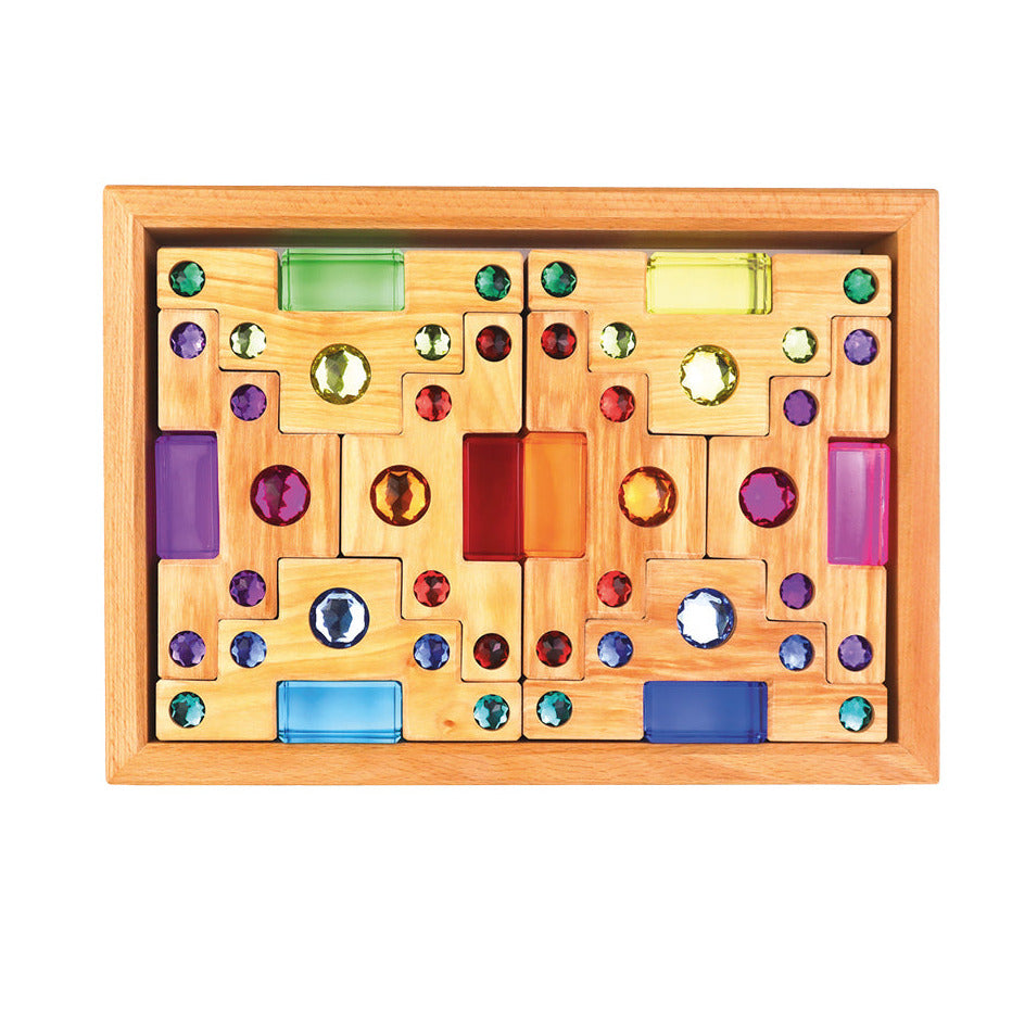 Bauspiel Farbtreppen mit Lichtquadern, 32-Teilig