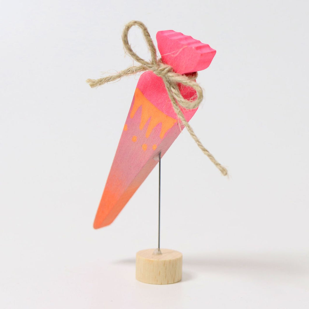 Steckfigur Schultüte neonpink