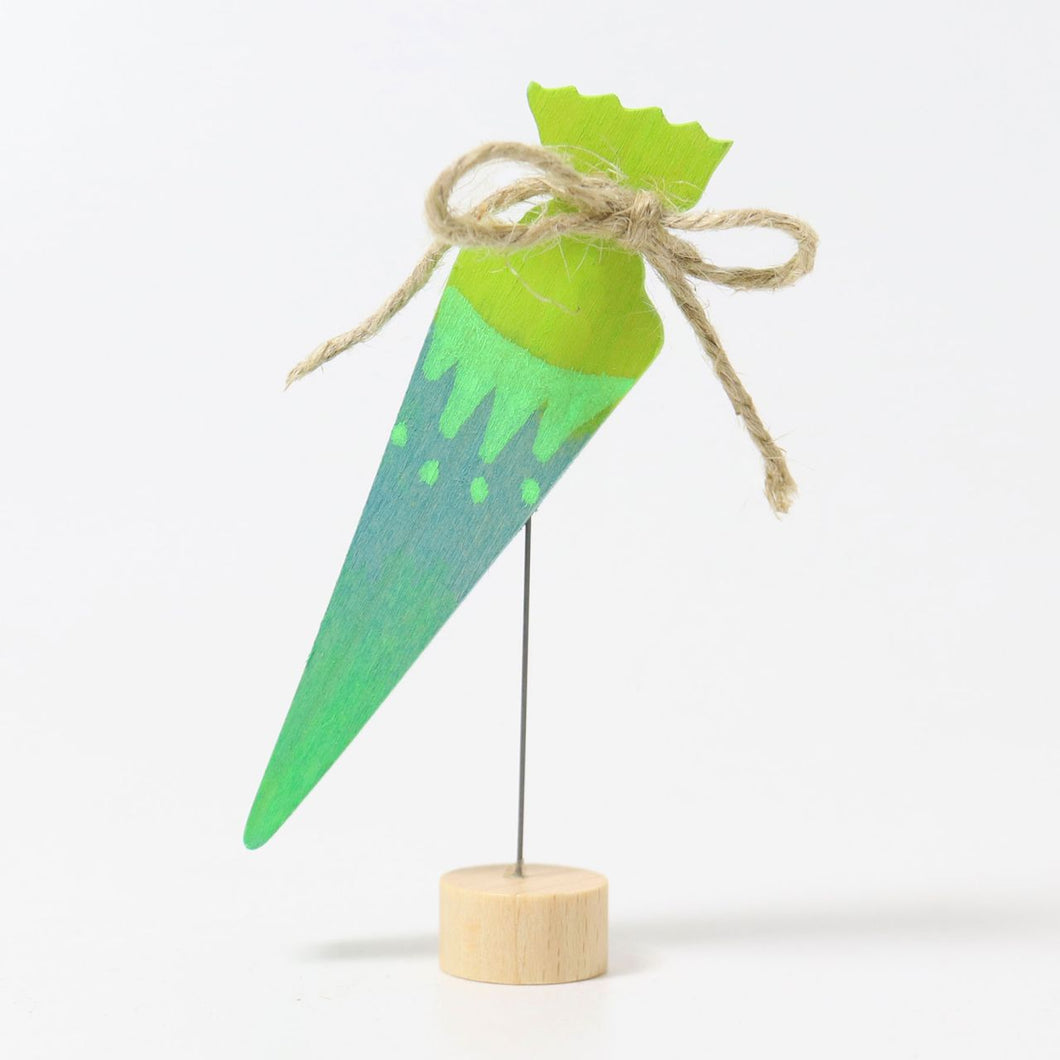 Steckfigur Schultüte neongrün